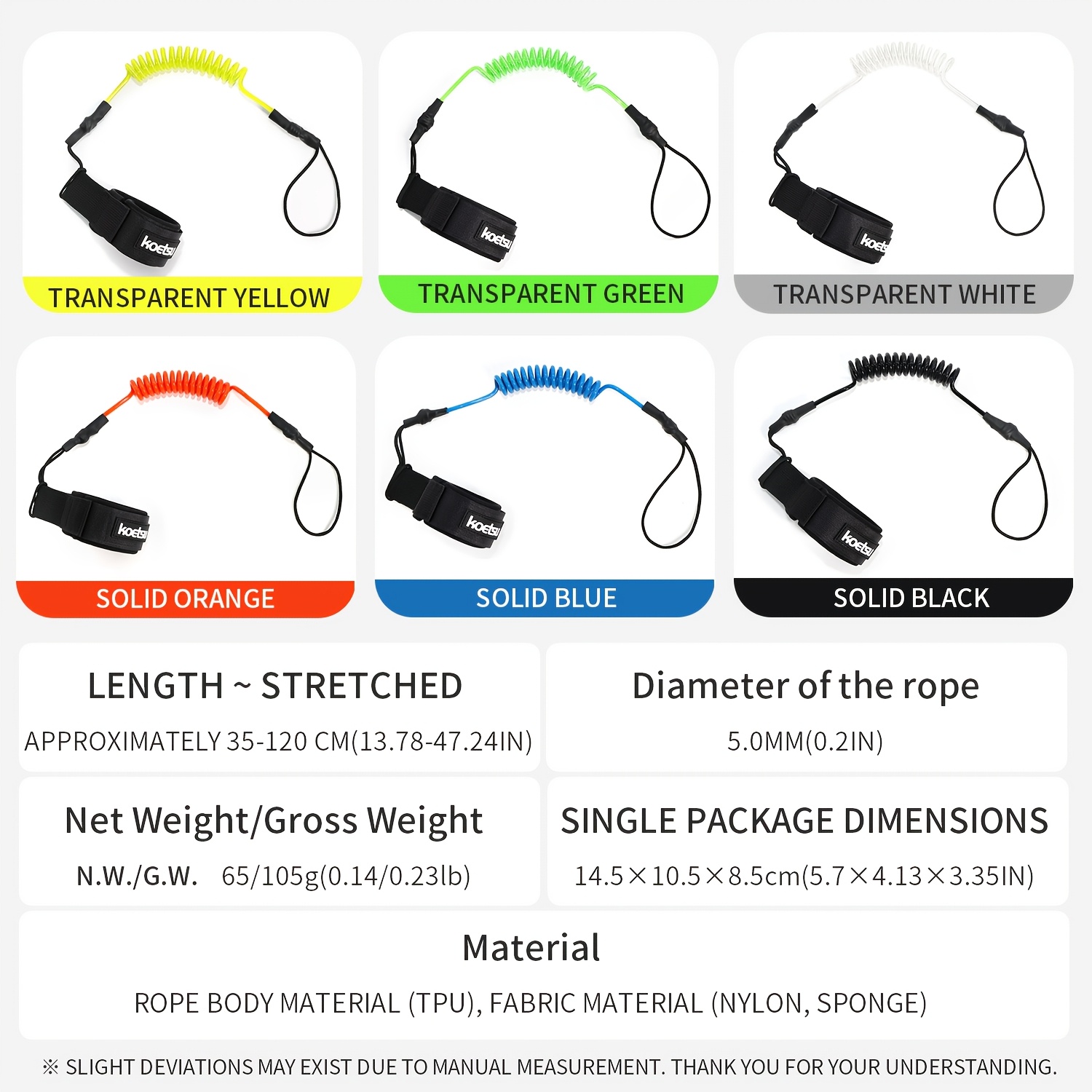 KOETSU Bodyboard Leash, 5mm TP - đánh giá và giá Stand Up Paddle Leash